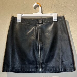 Topshop Petite Faux Leather Mini Skirt